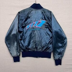 Vintage 80s Mac Murray Fizz San Antonio Satin Full Zip Up Jacket Embroidered‎